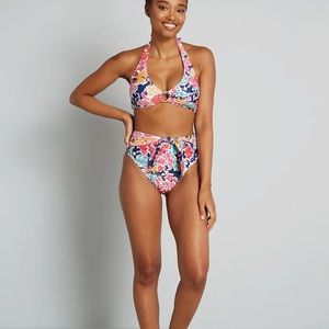 (B21) NEW ModCloth Floral The Cindy High-Waisted Bikini Bottom ONLY, Sz 2X, NWOT